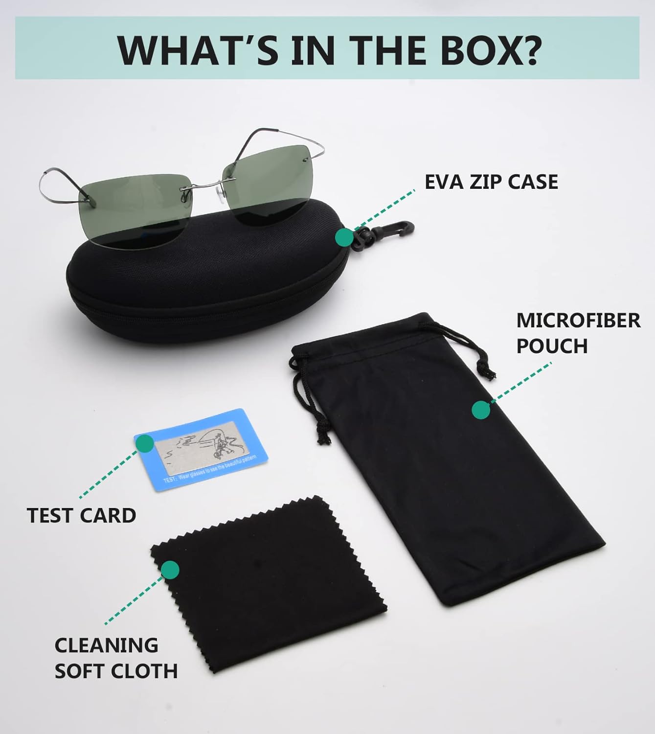 Eyekepper Rimless Titanium Frame Polarized Sunglasses