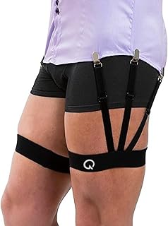 QUALIFT Shirt Tucker for Men - Skin-Friendly Soft Elastic Shirt Stays, Adjustable Shirt Garter Belt, Formal Shirt Holder w... Price In India