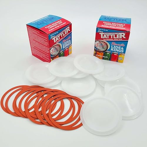 Miniatura 5 de El paquete de tapas reutilizables para conservas incluye 24 tapas y anillos de boca ancha y 24 etiquetas para tarros Sunivale disolubles para uso