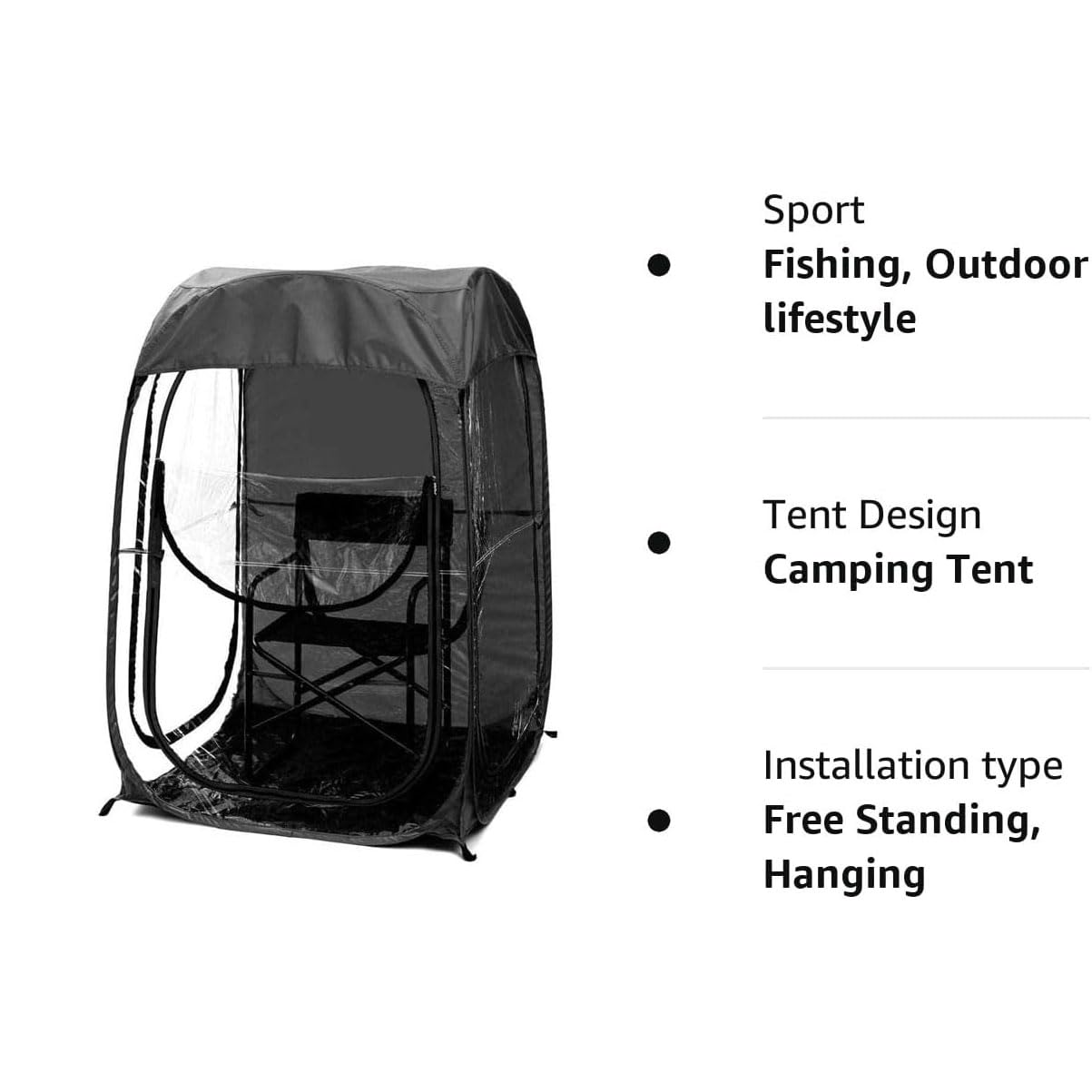 Tente météo – Abri d'extérieur instantané pour la pêche et le camping, protection contre le vent et la pluie, installation facile et portable