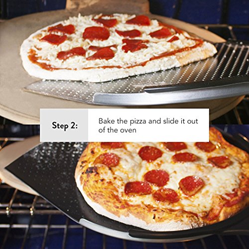 The Ultimate Aluminum Pizza Peel. 14 Inch Paddle With A Smooth Ceramic Coating, 10 Inch Wood Handle. Large & Lightweight, Use This Metal Spatula For Baking Pizzas And Breads On Oven & Grill #TOP4