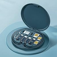 Pocket Travel Data Transfer Tool, 5-in-1 Multi-Type Phone Micro USB Type C Adapter Cable Conversion Head Set Portable...