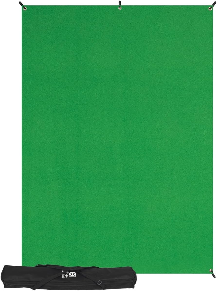 X-Drop Wrinkle-Resistant Photography and Video Conference Backdrop - Chroma-Key Green Screen Kit (5' x 7') Quick Assemble, Portable Background for Portraits and Headshots | Chroma-Key Screen Kit (5' x 7') Quick Assemble, Portable Background for Portraits and Headshots