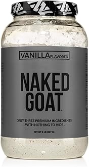 NAKED Goat Vanilla Protein Powder - Pasture Fed Goat Whey Protein Powder from Small-Herd Dairies - Only 3 Ingredients - GMO Free, Soy Free - All Natural - 23 Grams of Protein - 25 Servings