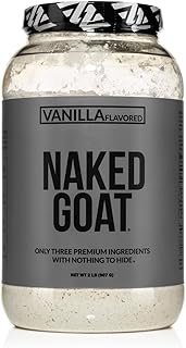 NAKED Goat Vanilla Protein Powder - Pasture Fed Goat Whey Protein Powder from Small-Herd Dairies - Only 3 Ingredients - GMO Free, Soy Free - All Natural - 23 Grams of Protein - 25 Servings