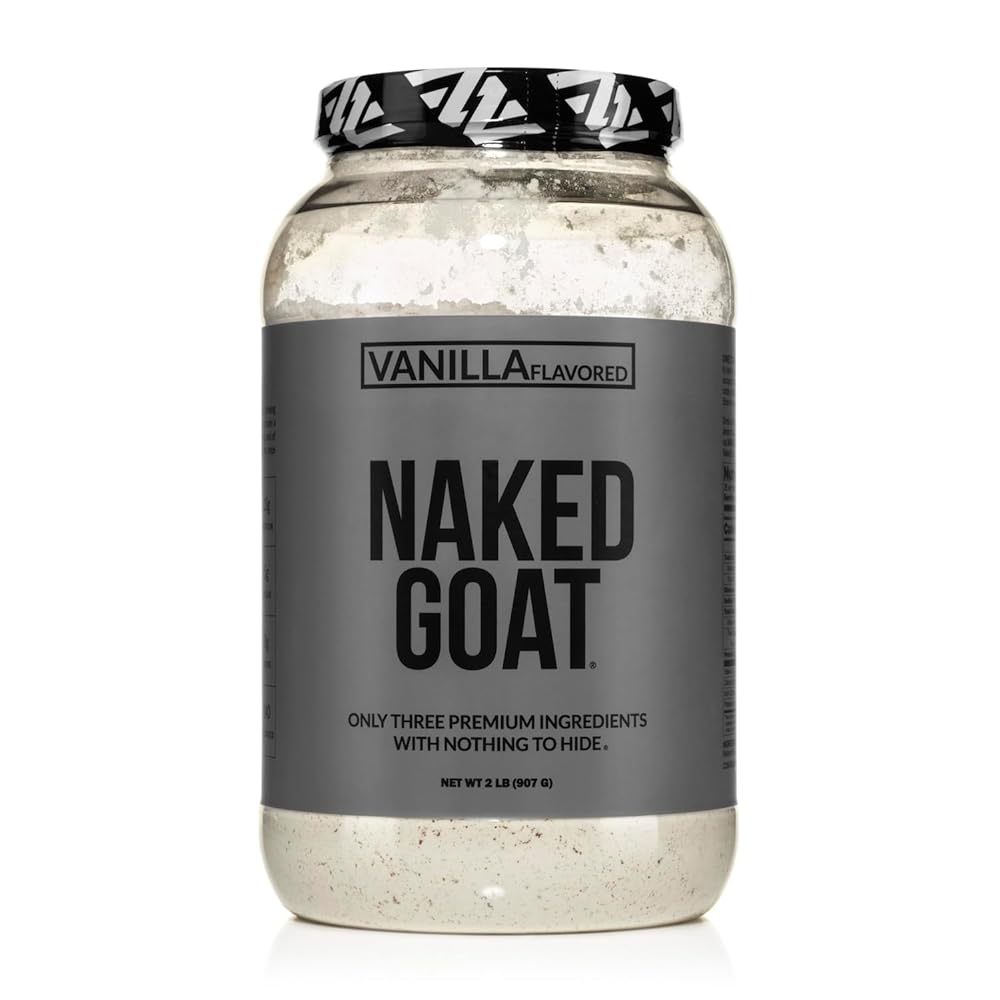 NAKED Goat Vanilla Protein Powder - Pasture Fed Goat Whey Protein Powder from Small-Herd Dairies - Only 3 Ingredients - GMO Free, Soy Free - All Natural - 23 Grams of Protein - 25 Servings
