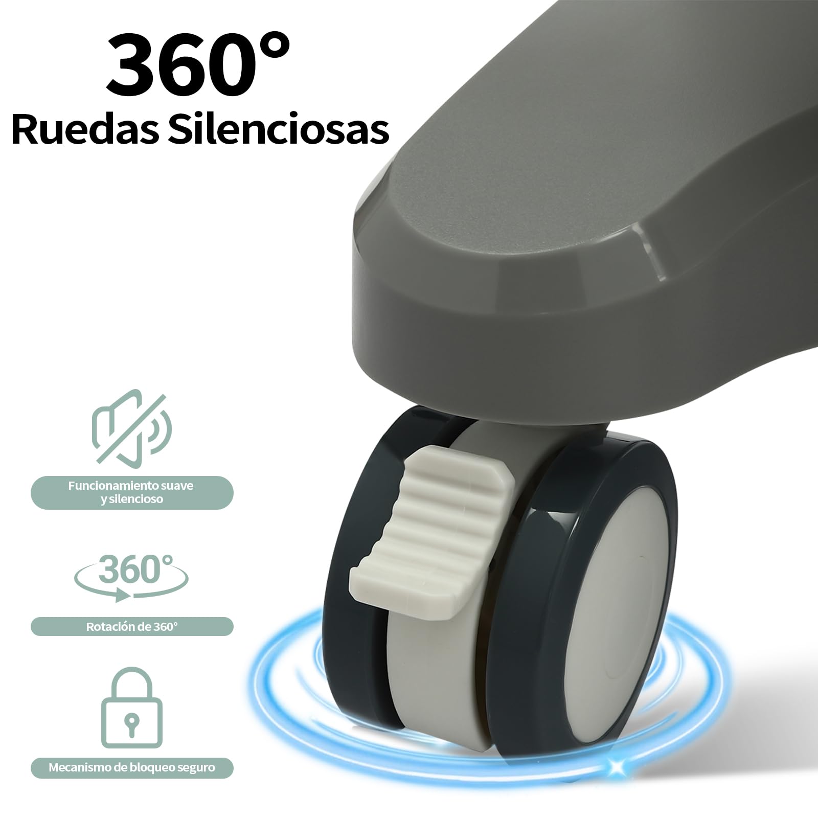 Carros de Laboratorio de 2 Niveles Carro Médico con 1 Cajón, 1 Bandeja Superior y 4 Ruedas Silenciosas Carro Médico Móvil con Material ABS para Laboratorio, Clínica, Hospital, Blanco