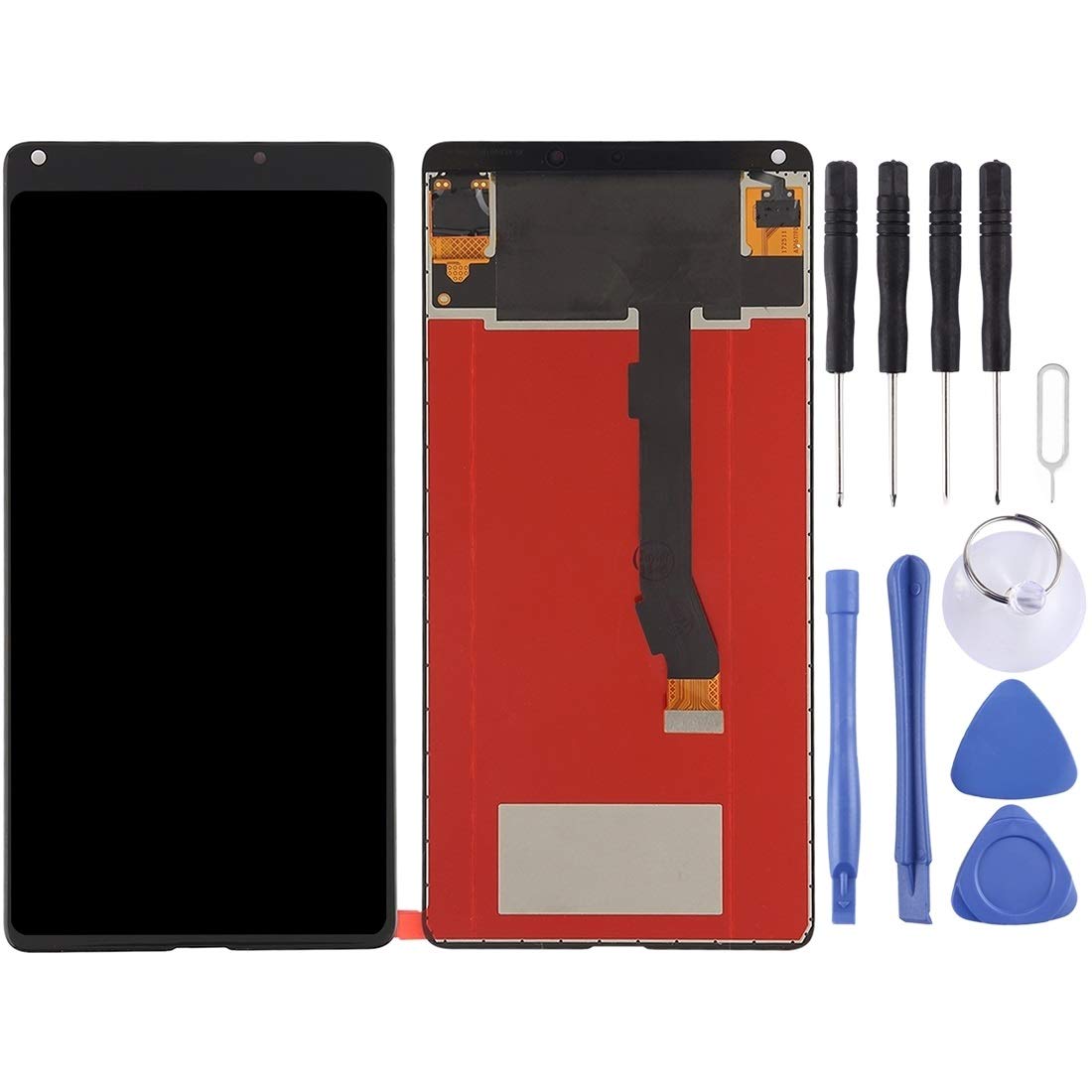 QFH LCD Screen And Digitizer Full Assembly For Xiaomi Mi Mix2(Black) phone repair parts (Color : Black)