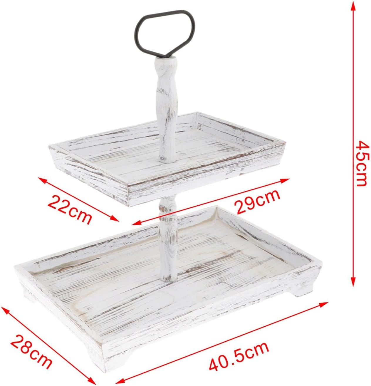 Rustic Tiered Tray for Stylish Home Organization, Rectangle