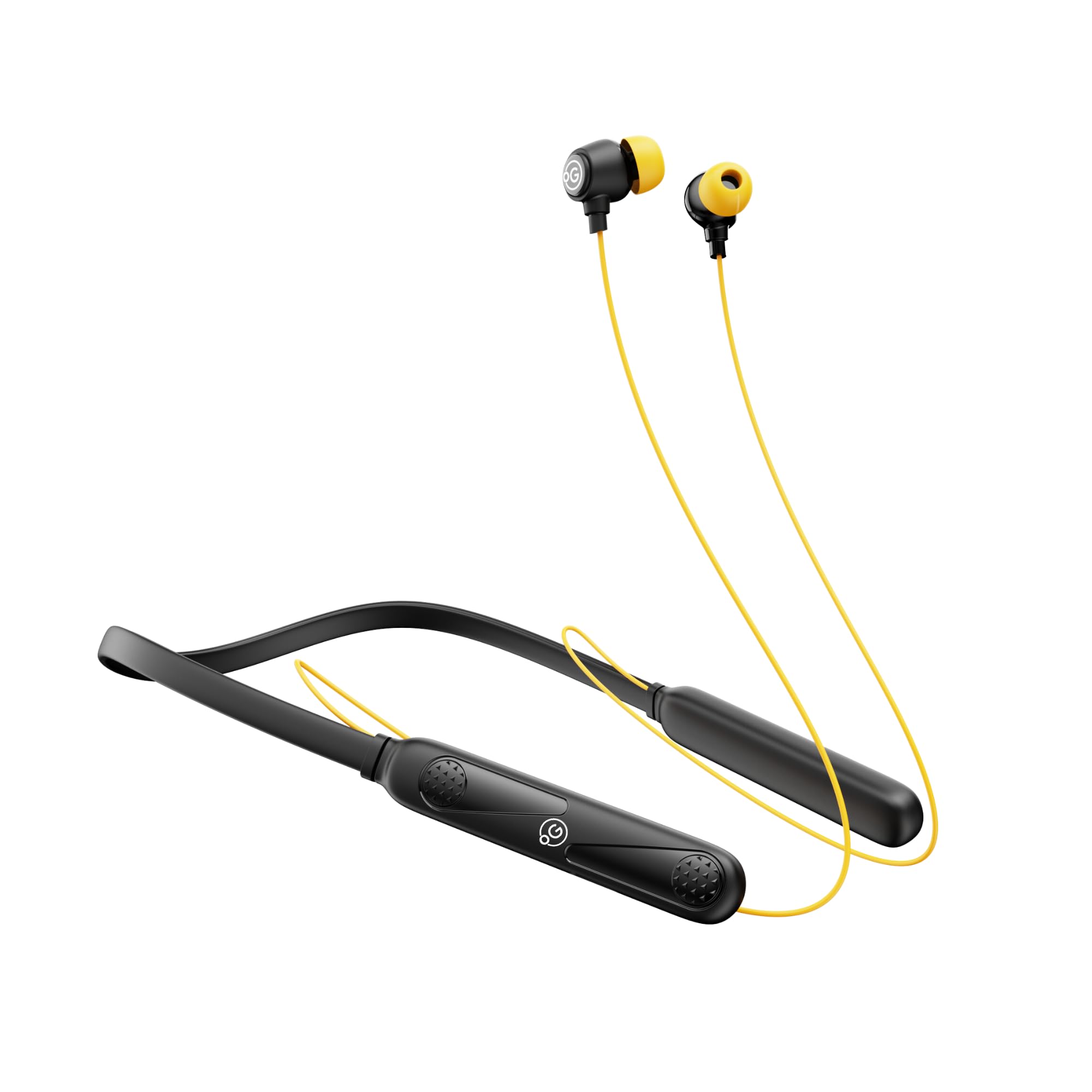 OOGE Tune 8 Bluetooth Neckband Headphones, 30H Playtime, Hi-Fi Bass Sound, Magnetic Ear Tips, IPX4 Sweatproof, Type-C Charging, Clear Mic (Blonde Yellow)