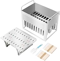 Vista 9 de Kit de moldes para paletas de hielo de acero inoxidable, soporte para palitos de helado de paletas de hielo + cepillo de limpieza