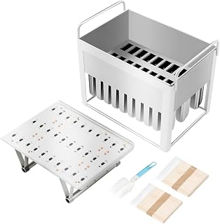 30 Pieces Stainless Steel Ice Cream Mold Kit Ice Cream Lollipop Ice Cream Stick Holder with Cover Stick Holder Commercial Mold