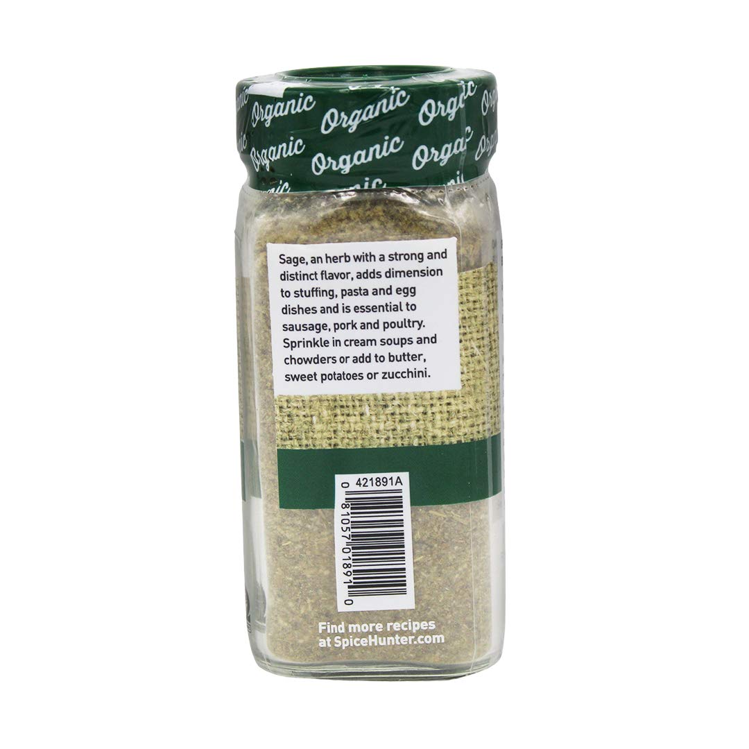 Spice Hunter The Organic Rubbed Sage jar, 0.9 Ounce, Pack of 1