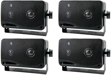 Pyramid 4 New 2022SX 3.25" 200w 3-Way Car Audio Mini Box Speakers System Inside