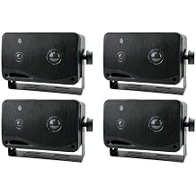 Pyramid 4 New 2022SX 3.25" 200w 3-Way Car Audio Mini Box Speakers System Inside