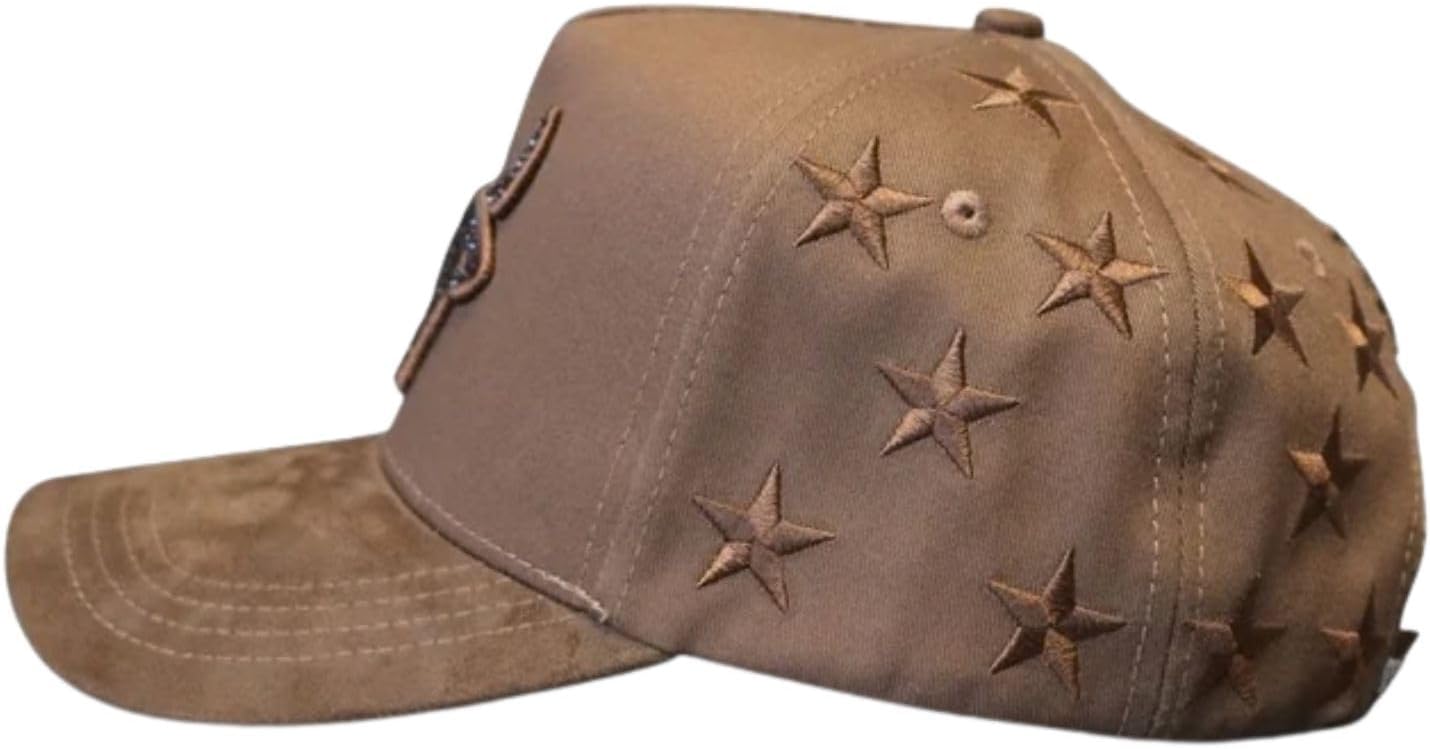 LOST CALF All Star Brown A-Frame Embroidered and Rhinestone Embellished Hat