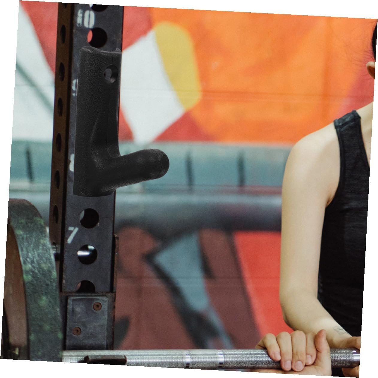 6pcs Wall Mounted Barbell Hangers and Heavy Duty Weight Plate Storage Rack with Single Hook for Home Gym Dumbbell and Free Weight Organization