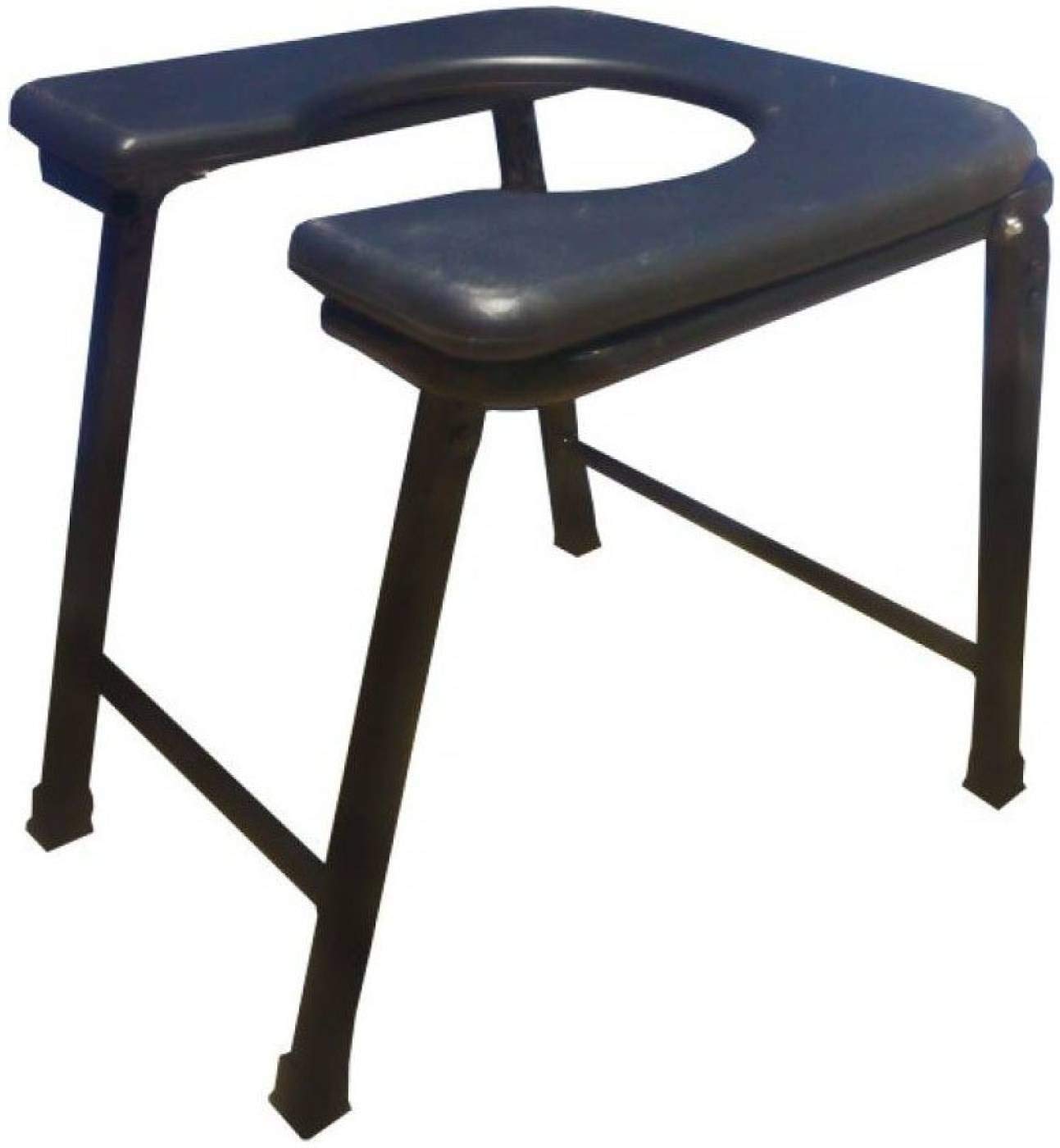 Highway Enterprises Commode Stool (Weight Capacity 110 kg) Black