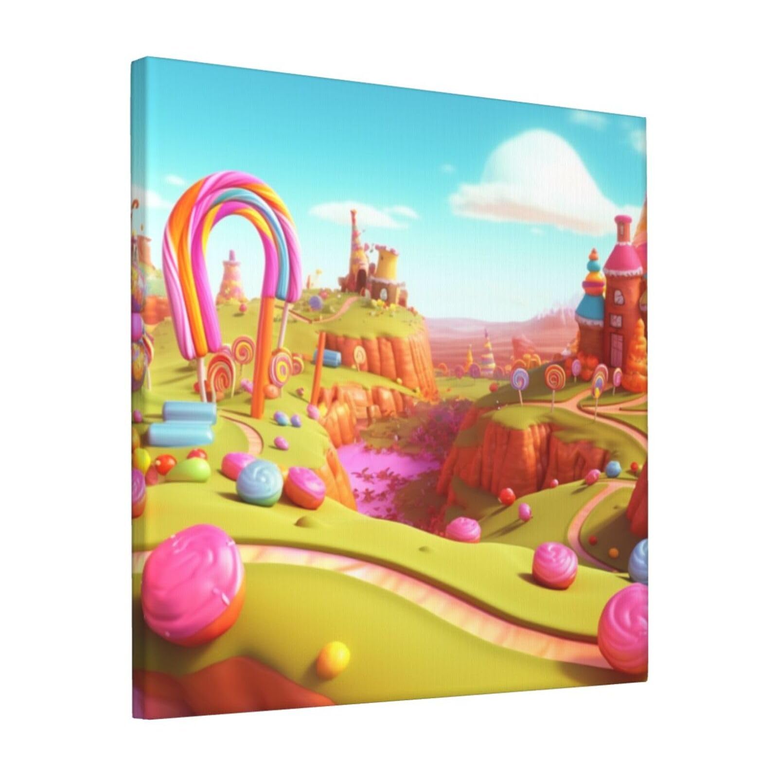 KLOPH candyland Canvas Wall Art for Living Room 12"x12" Modern Artwork Painting for Bathroom Hanging Canvas Prints Aesthetic Wallart for Bedroom Kitchen Office Wall Decor