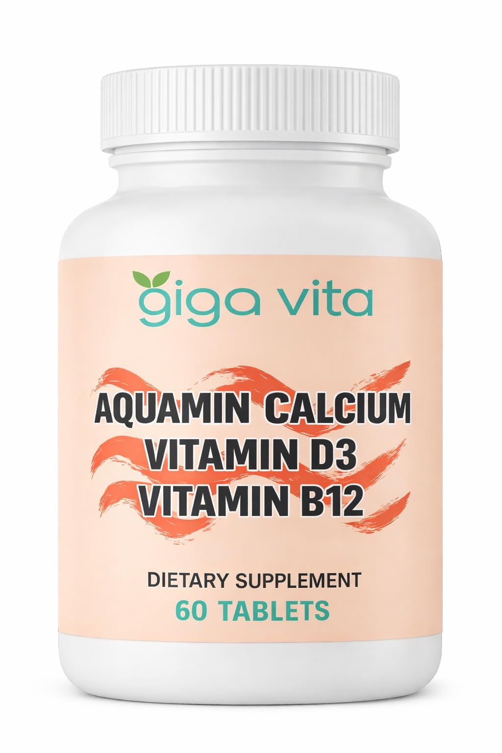Aquamin® Calcium with Vitamin D3 & Vitamin B12 – Bone, Joint & Energy Support – 60 Tablets – Plant-Based Marine Calcium from Red Algae
