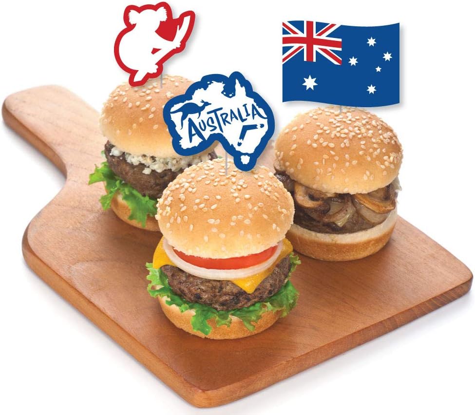 Big Dot of Happiness Australia Day - Dessert Cupcake Toppers - G’Day Mate Aussie Party Clear Treat Picks - Set of 24
