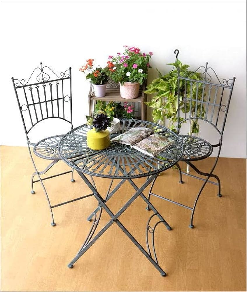 送料無料　グランシュマン　ガーデンチェアー 2脚セット　アイアン　折り畳み　新品 楽天市場】ホワイトアイアンチェア 2脚セット ガーデンチェア