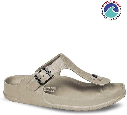Ceyo AQUAFLEX-Z Anatomik Taban Suya Dost Parmak Aras  Kad n Terlik Bej 36-40