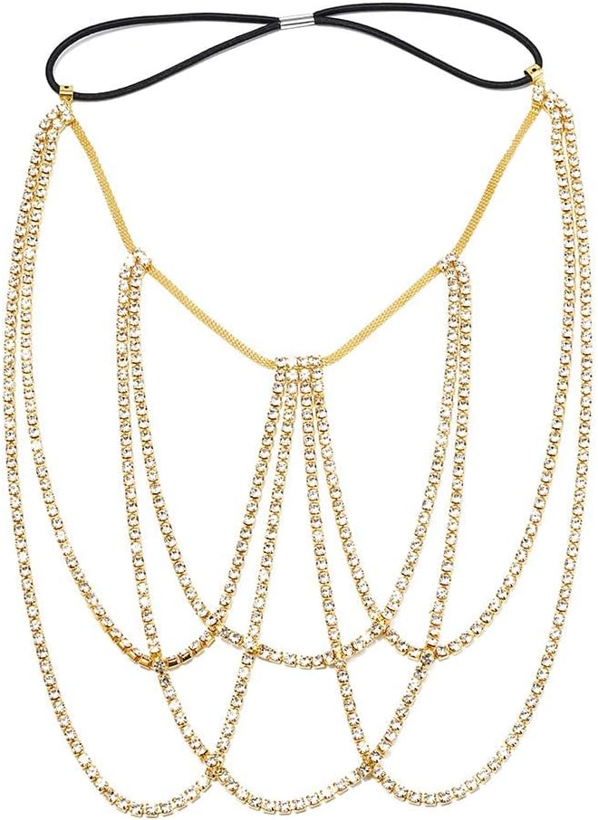 MAKINGTEC Leg Chain, Crystal Leg Chain Glitter Body Chains Beach Party Club Thigh Chain Fashion Body Jewelry Accessory for Women and Girls Bikini Body Accessories Jewelry for Women (Gold)