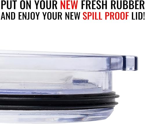 Miniatura 7 de Paquete de 4 anillos de tapa de goma de repuesto de 30 onzas, sellos de junta de 3.7 pulgadas de diámetro, anillos de junta de tapa negros para vaso