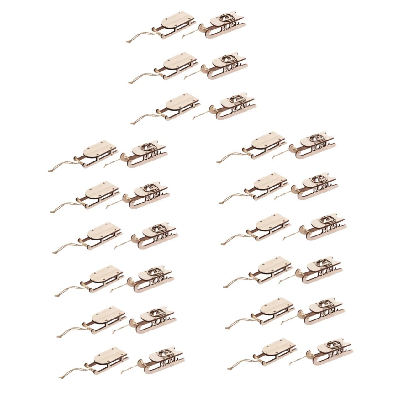 VILLCASE 5 Sätze Schlittenanhänger Aus Holz Schlitten-tischdekoration Zierschlitten Weihnachtsbaumschlitten Hängende Verzierung Der Schneeflocke Miniatur-schlitten Hölzern 6 Stück * 5