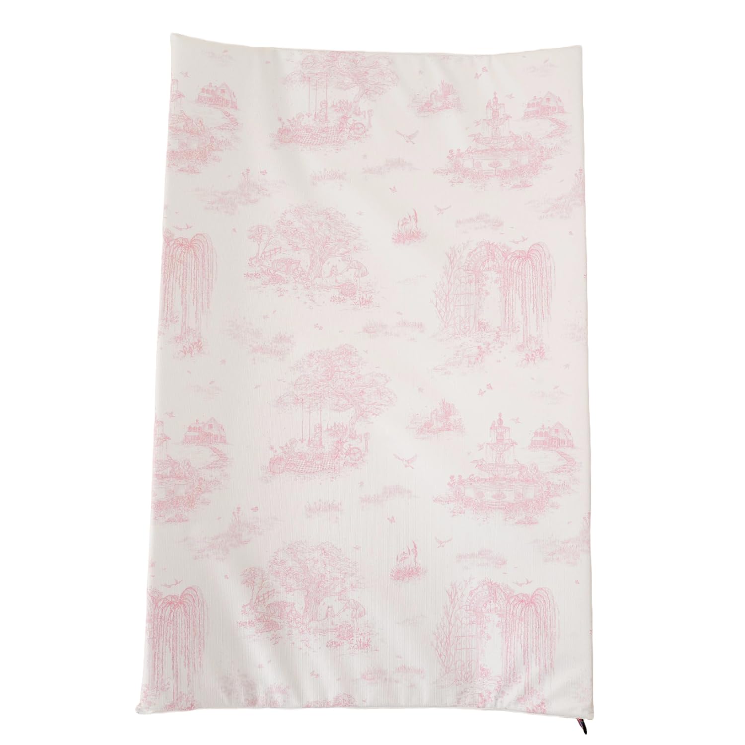 The Gilded Bird Wedge Baby Changing Mat w/Raised Sides, Change Pad, 69cm x 44cm, Extra Thick, Wipeable (Spring Toile Pink)