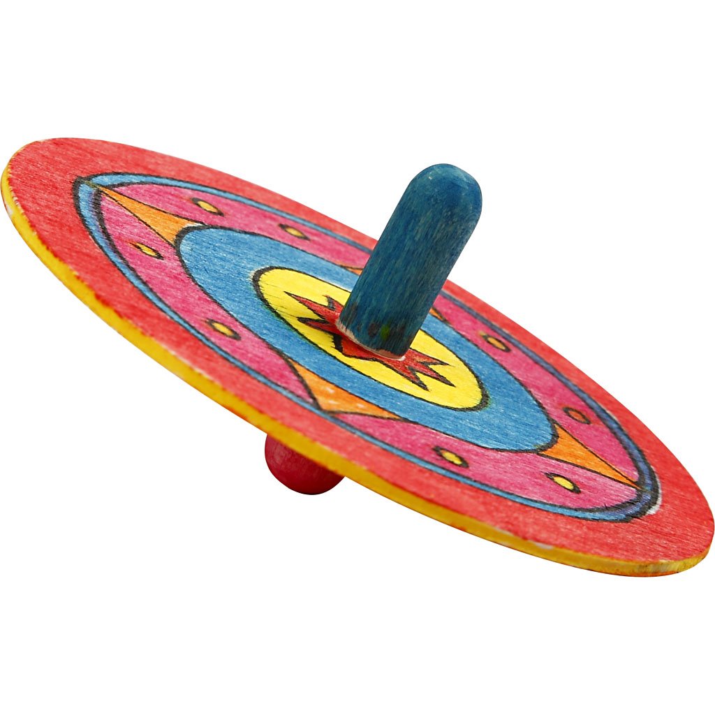 Creativ Spinning top, D: 8 cm, H: 4 cm, 10pcs