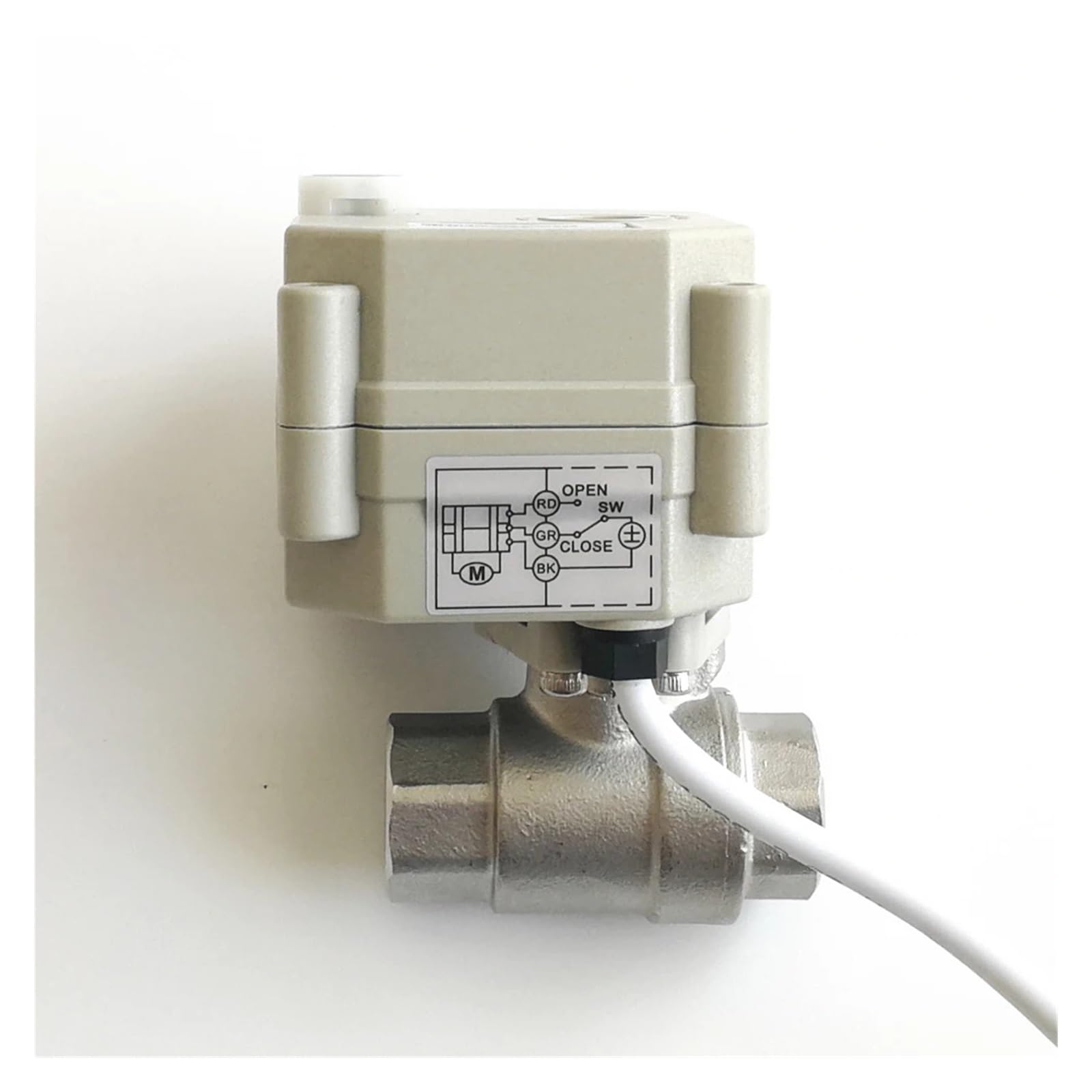 Vanne motorisée inox 2 voies DC5V motorisation fiable avec commande manuelle