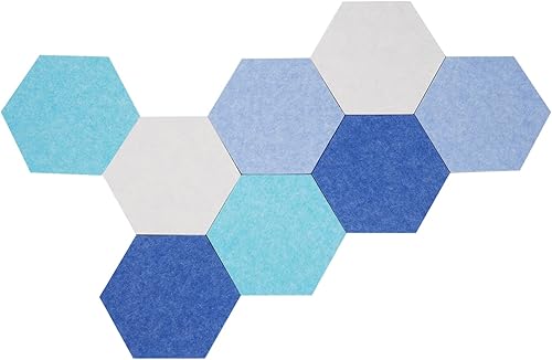 Afumazi Tablero de anuncios de fieltro de corcho de fieltro (grande), tablero de anuncios hexagonal de color para pared, tablero de notas adhesivo
