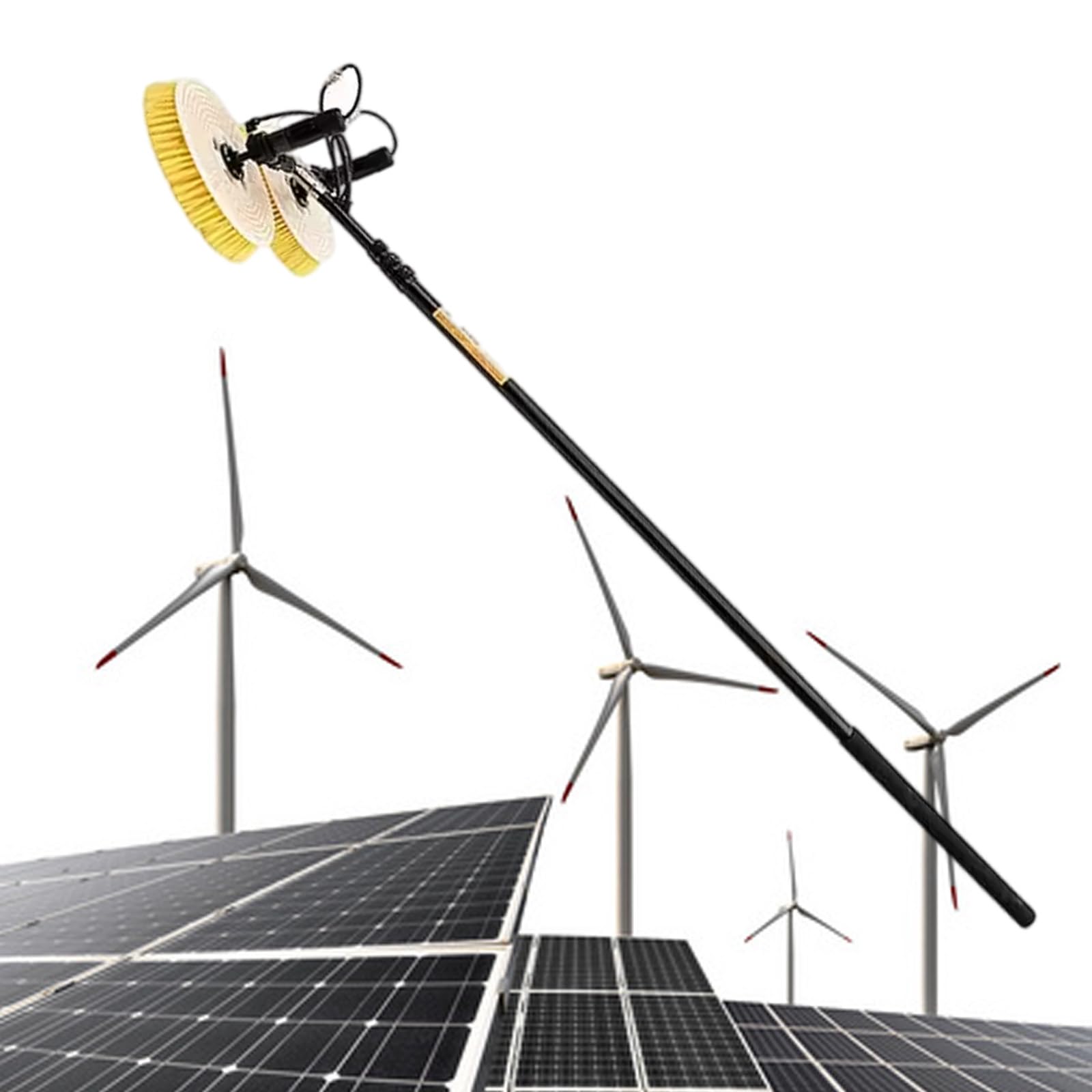 Glasreinigungsbürste, Teleskopstangen-Set für die Haushaltswasserversorgung, rotierende Solarmodulbürste, Solar-Photovoltaikmodule, elektrisches Solar-Reinigungswerkzeug, automatische Doppel
