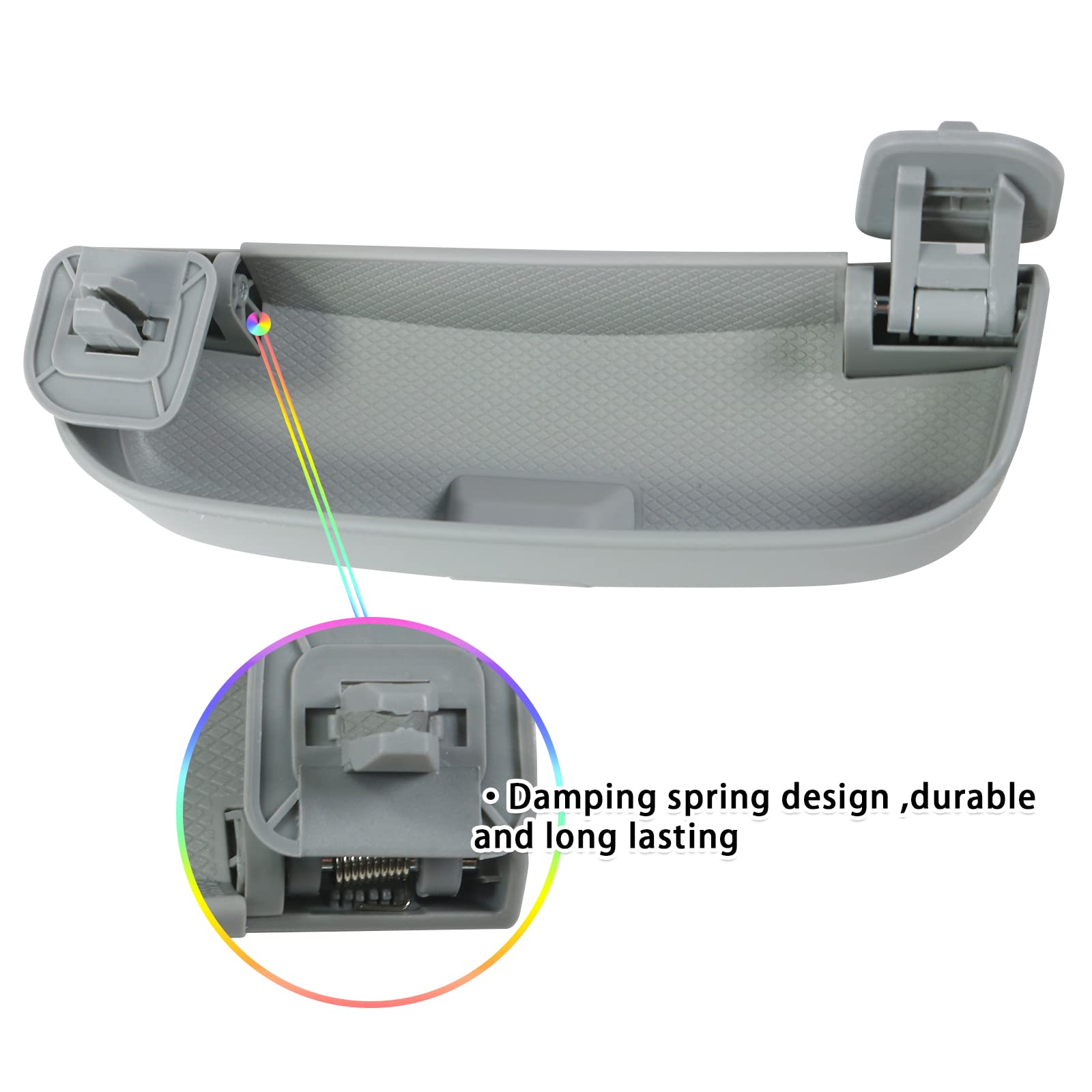 SKTU Auto Brillenetui kompatibel mit Audi A3 A4 A5 A6 C7 Q3 Q5 Q7 Sonnenbrillenhalter Brillen Aufbewahrungsbox ABS-Material Grau