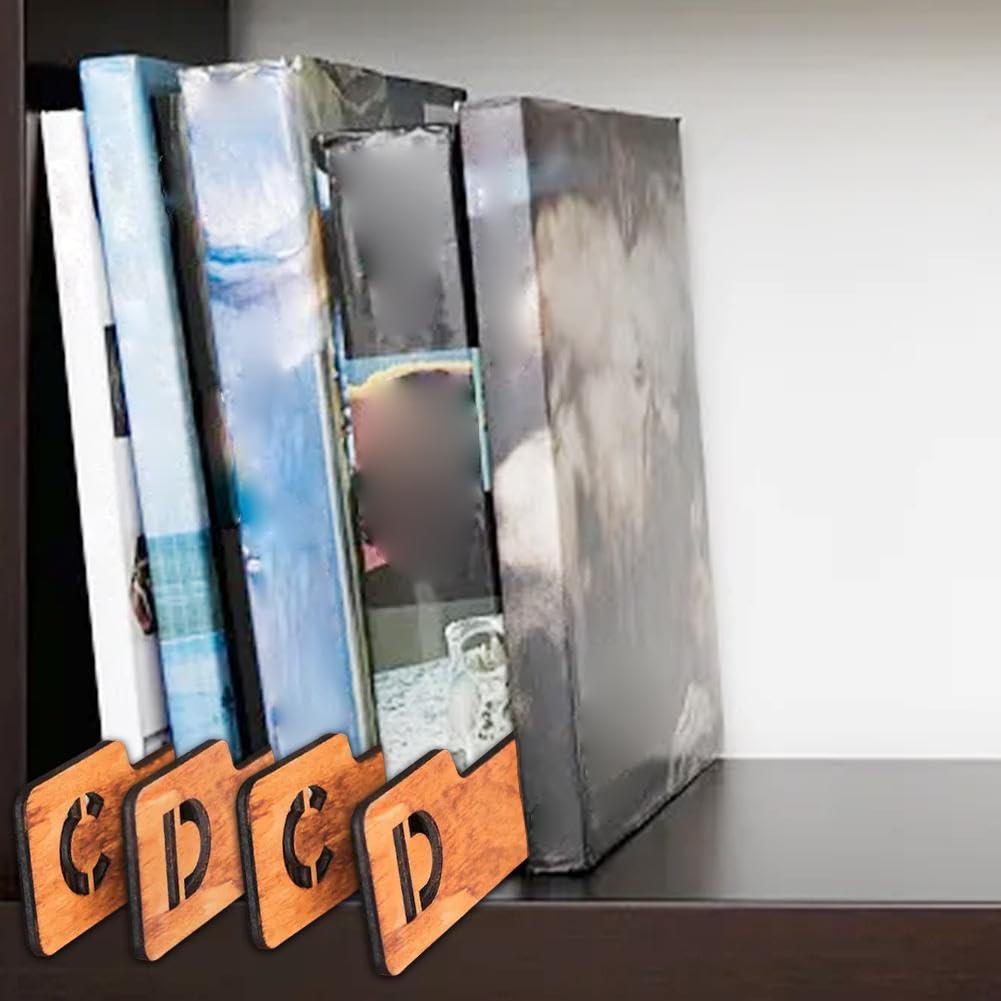 Divisori in legno per dischi in vinile, 26 guide alfabetiche A Z per raccoglitori, separatori per libri, raccoglitori, raccoglitori, raccoglitori.