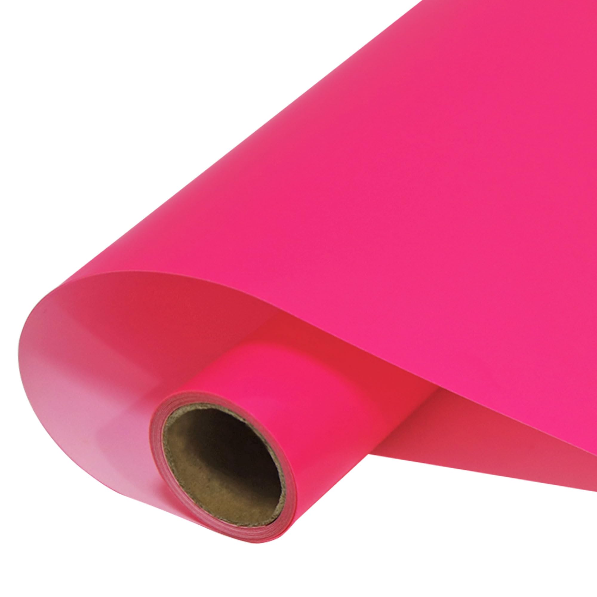 FUNKAKA HTV Heat Transfer Vinyl Rolls, Neon Pink Iron on Vinyl 12" x 10ft