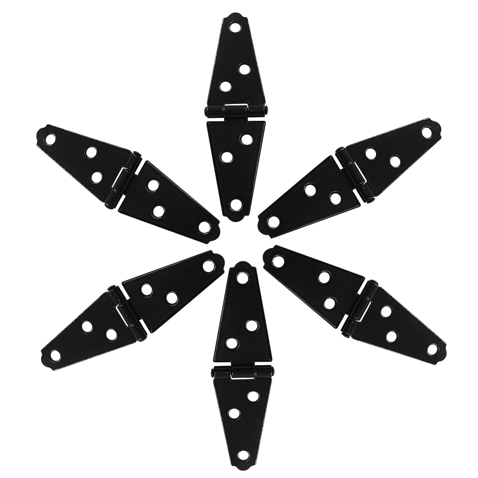 Heavy Duty Strap Hinges - 6 Pack Black -5