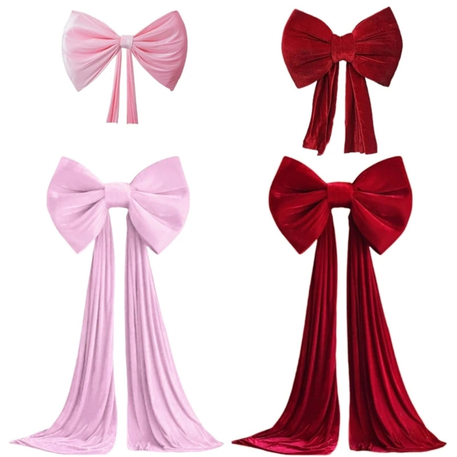 Riesenschleife,Geschenkschleife Groß Übergroße Rote Plüschschleifen, Dekoration for Hochzeiten Und Partys, Kulisse, Weihnachtsbaum, Wanddekoration, Ornamentband(B)