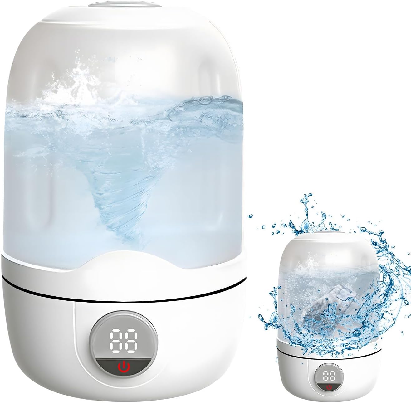 Portable Washing Machine for Travel, Compact Mini Washer for Underwear Socks Personal Clothes, Quiet Fast Cleaning Visual Design, Gift for College Dorm Apartment Camping Lover