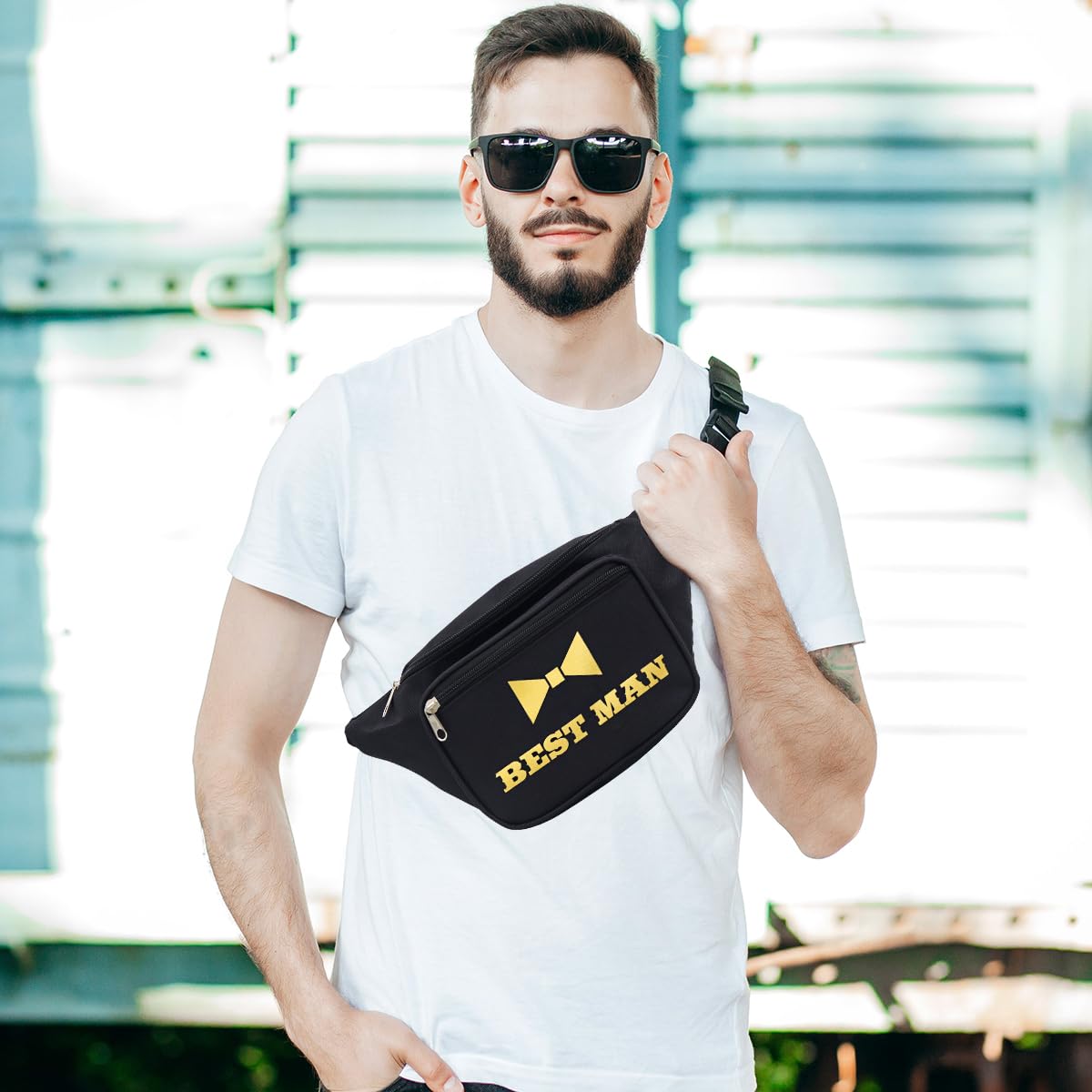 Brosash Bauchtaschen für Junggesellenabschiede, 7-teiliges Set – Bräutigam, Trauzeugen, und 5 Trauzeugen-Hüfttaschen – passende Partygeschenke für Junggesellenabschied, Hochzeitswochenende