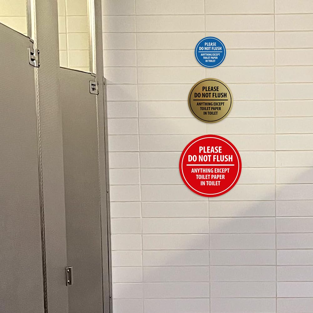 Signs ByLITA - Cartel de papel higiénico con texto en inglés "Please do not flush anything"
