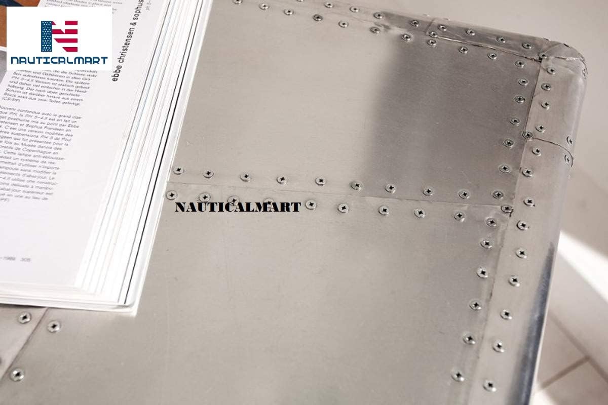 Nautical-Mart Aluminum Table Airplane Aviator Furniture Desk