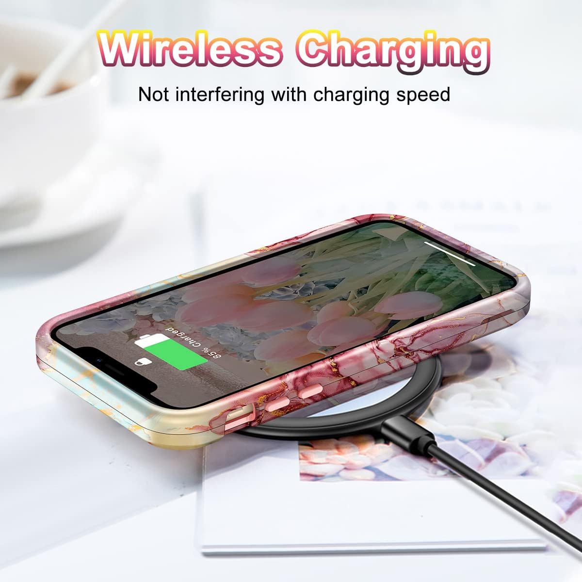CASEFIV Compatible with iPhone Xs Max Case,Marble Pattern 3 in 1 Heavy Duty Shockproof Full Body Rugged Hard PC+Soft Silicone Drop Protective Women Girls Cover for iPhone Xs Max, Rose Gold