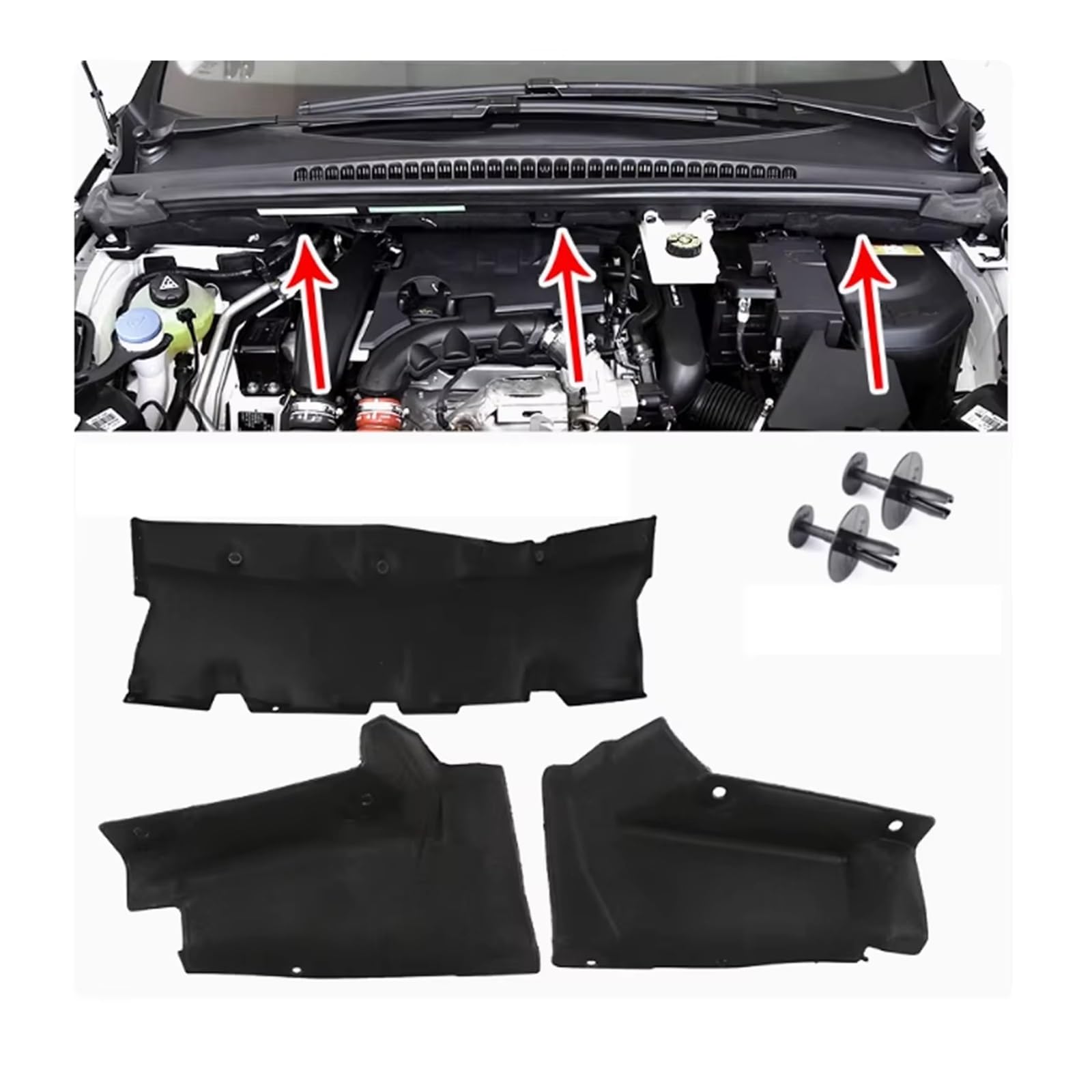 Insonorizzazione vano motore Per Peugeot 3008 T84 2008-2016 Cappuccio Copertura Inferiore Fodera Isolante Tampone Cotone Insonorizzate Calore Termico Motore Zerbino