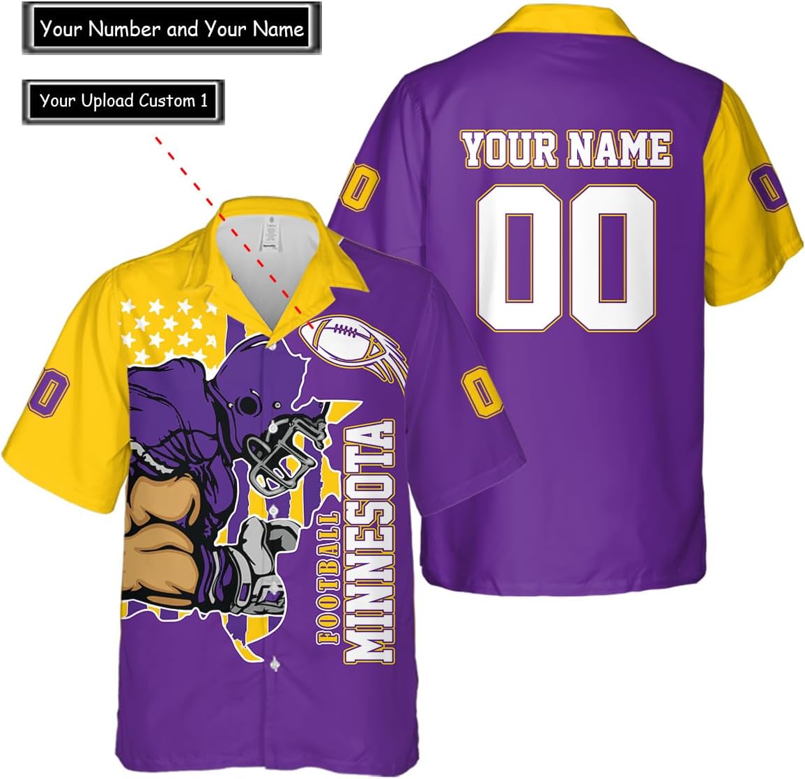 Discover Personalized Minnesota Football Team Vikings Hawaiian Shirts for Men, Gift for Fan