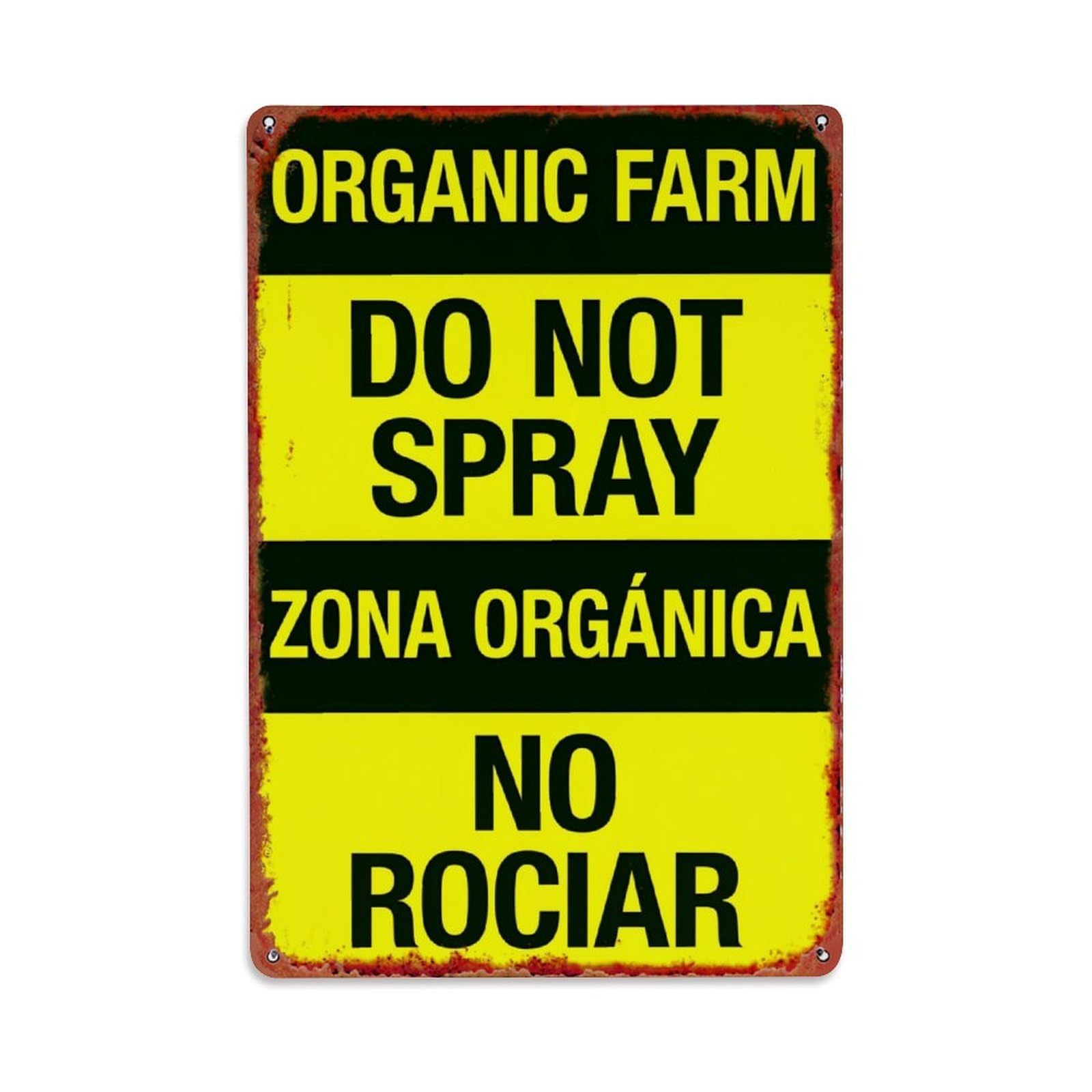 Nestemfo Vintage Organic Farm Do Not Spray Tin Sign Metal Sign, Living Room,Bar, Home, Bedroom Wall Decor,Retro Metal Poster 8X12 Inches