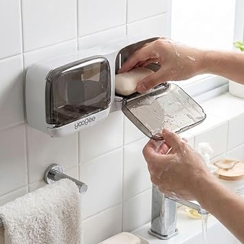 Duvara Monte  kili Kapakl  Plastik Kat  Sabunluk Organizer   Banyo & Mutfak  in Yap kanl  Sabun Kutusu ve D zenleyici 5250