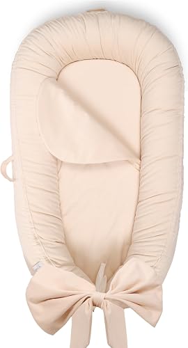EAQ Baby Nest Pod for Newborn,Baby Sleep Pod Soft Breathable 100% Cotton Napping or Traveling for 0-12 Months,Travel & Baby Essential Gift for newborn